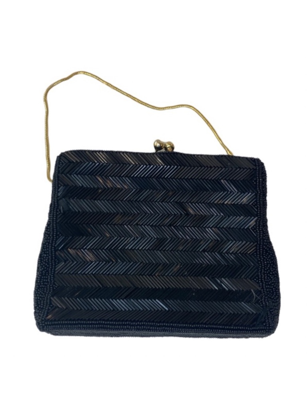 Vintage Goldco Black Beaded Bag
